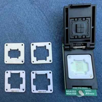 Enchufe IC adaptador EMMC BGA153 BGA169 para programador XGecu T76 + marcos de límite de 5 piezas Foto 1 de 4