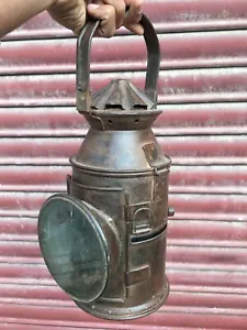 Old Vintage Rustic Iron AS & Co. Railway Kerosene Oil Lantern Lamp Rare - Picture 1 of 20