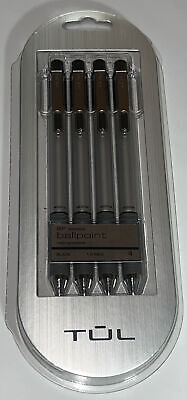 TUL BP Series Retractable Ballpoint Pens Medium Point 1.0mm Black Ink 4-Pack NEW • 11.88$