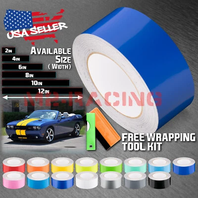 Envoltório de vinil listras de corrida brilhante para Dodge Challenger adesivo listrado 10 pés/20 pés - Imagem 1 de 4