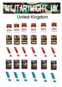 PAQUETES DE CIGARRILLOS BRITÁNICOS MODERNOS DIORAMA 120mm ESCALA 1/16 - 1/18 CASA DE MUÑECAS - Imagen 1 de 1