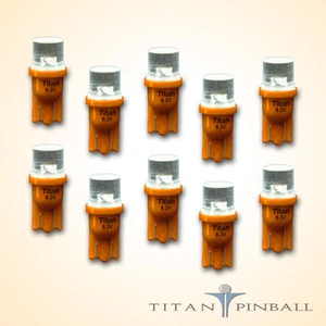 (10 Pack) - 6.3 Volt LED Bulb Flat Top 555 Base (T10) Pinball - ORANGE - Picture 1 of 11