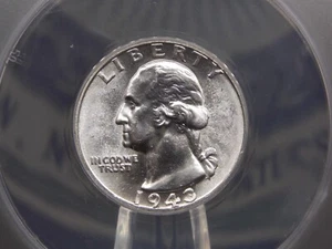 Cuarto de plata 1943 "P" Washington 25c ANACS MS64 #336 BU sin circular ECC&C Inc - Imagen 1 de 5