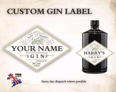 PERSONALISED SCOTTISH GIN BOTTLE LABEL CHRISTMAS ANY OCCASION GIFT - Hendrick's - Image 1 of 2