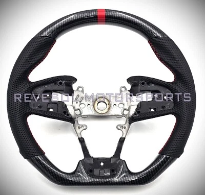 Volante deportivo de carbono Hydro Dip para Honda Civic Gen 2016-2021 décimo tipo R Foto 1 de 4