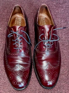 MENS 12 Vintage oxford wingtip brogue BOSTONIAN Burgundy Shoes Brogues Punk Mod - Picture 1 of 8