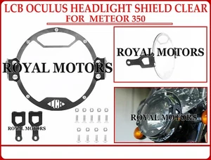 "LCB OCULUS HEADLIGHT SHIELD, CLEAR" FIT FOR ROYAL ENFIELD METEOR 350 - Picture 1 of 7