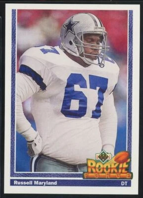 1991 Upper Deck Russell Maryland Rookie Force Rookie Dallas Cowboys RC #636 - Image 1 of 2