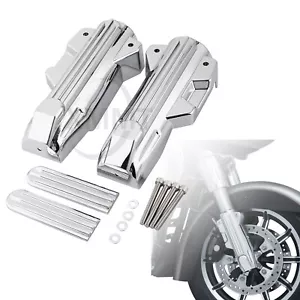 Upper Fork Slider Accents Lower Fork Covers For Harley Touring Street Glide FLHX - Picture 1 of 12