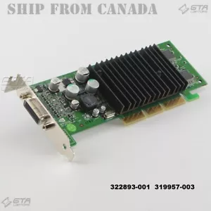 HP 322893-001 319957-003 Nvidia Quadro4 100 NVS 64MB AGP DVI Video Card LP - Imagen 1 de 4