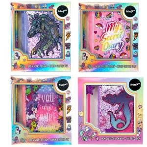 Lockable Secret Diary For Girls Glitter Notebook Journal Diary for Girls Unicorn - Picture 1 of 22