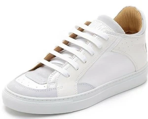 🌸 NEW MM6 Maison Margiela Low Top Metallic Sneaker Leather Silver 7.5 37.5 🌸 - Picture 1 of 6