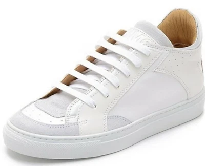 🌸 全新 MM6 Maison Margiela 低帮金属运动鞋 皮革 银色 7.5 37.5 🌸 — 第 1/4 张图片