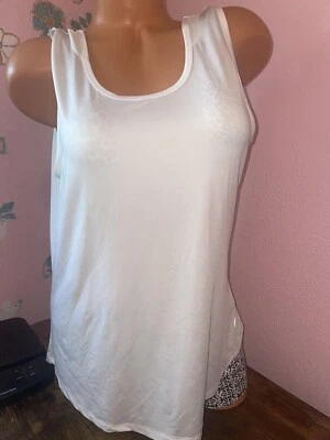 ADRIENNE VITTADINI SPORT Womens Tank Top Size M White Activewear(8) - Image 1 of 4