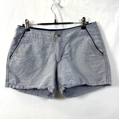 Pantalones Cortos Columbia PFG Para Mujer Talla 4 Azul Frente Plano 4" Chinos Omni-Sombra Golf Caminata Foto 1 de 4