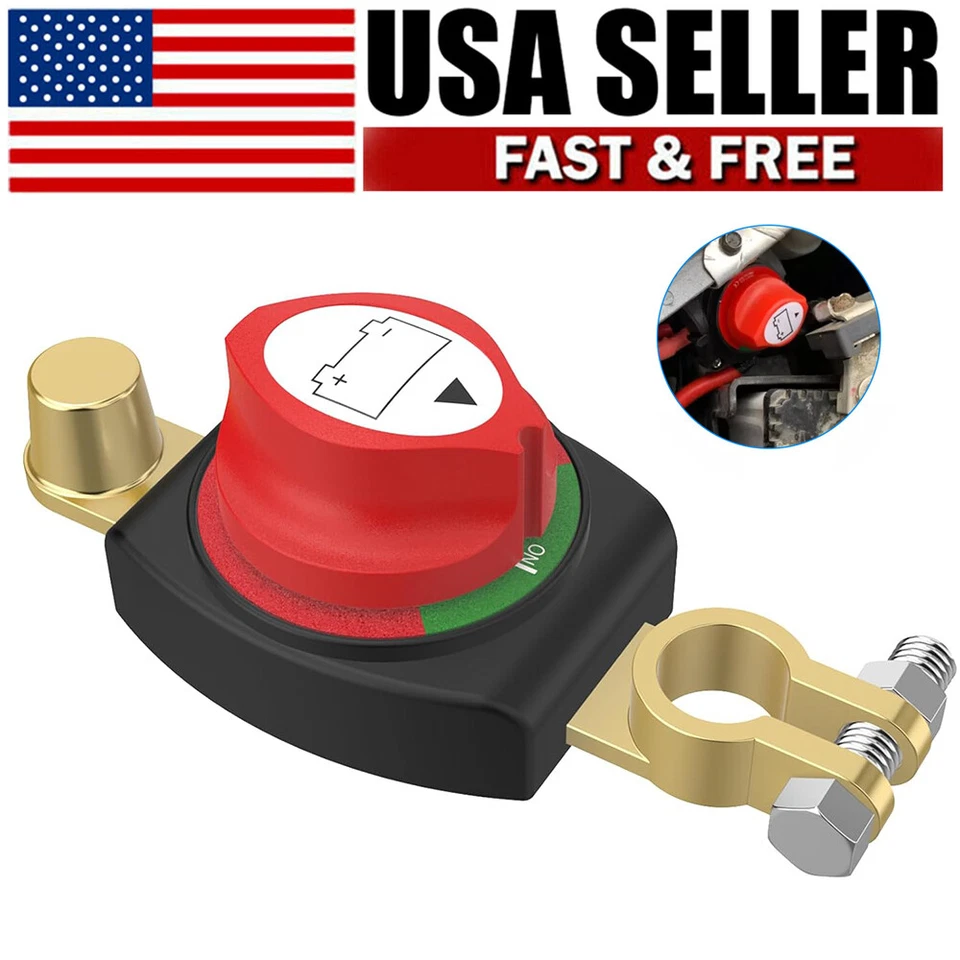 Top Post Battery Disconnect Switch 12-48V Marine Battery Cut-Off Switch Isolator - Image 1 of 4