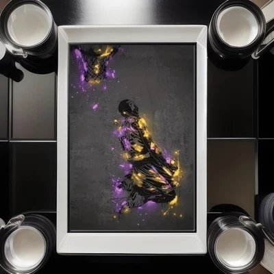 Kobe Bryant LEGEND Reverse Dunk PREMiUM Canvas Art Poster Mamba Day LA Lakers🐍 - Image 1 of 4