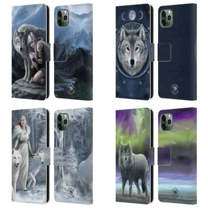 OFFICIAL ANNE STOKES WOLVES LEATHER BOOK WALLET CASE FOR APPLE iPHONE PHONES - Picture 1 of 10