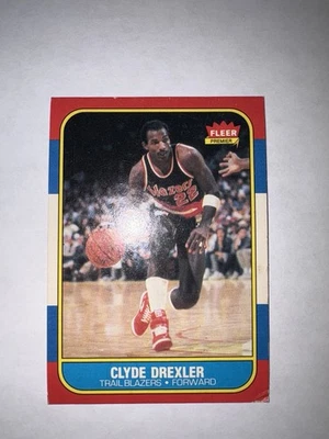 Tarjeta de baloncesto Fleer 1986-87 Clyde Drexler #26 RC Rookie Portland Trail Blazers Foto 1 de 4