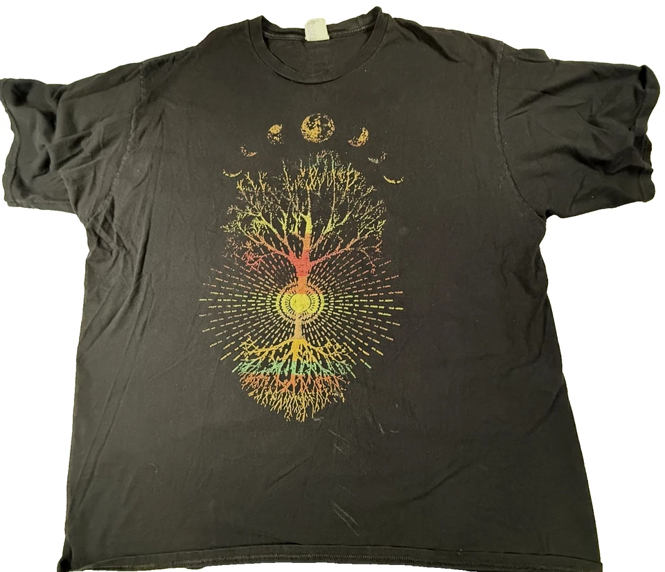 Moon Phases Multicolor 60’s Retro 70’s Vibes, Tree Of Life, Unisex XL Camiseta Foto 1 de 4