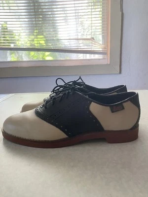 Zapatos de montar tipo escuela Oxford con cordones Bass "Kids" Enfield negros/blancos talla 8w Foto 1 de 4