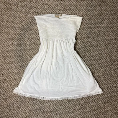 Cute vintage y2k white sleeveless babydoll sequin lace tube top - Image 1 of 4