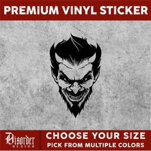 DEVIL FACE [VINYL STICKER]-for Car/Truck WINDOW-LAPTOP-FOLDER-U PICK COLOR/SIZE - Picture 1 of 6
