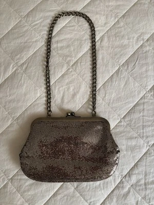 EXPRESS Vintage Gold Lame Purse With Chain Inside Zipper Pocket VGUC 8”x5” - Image 1 of 4