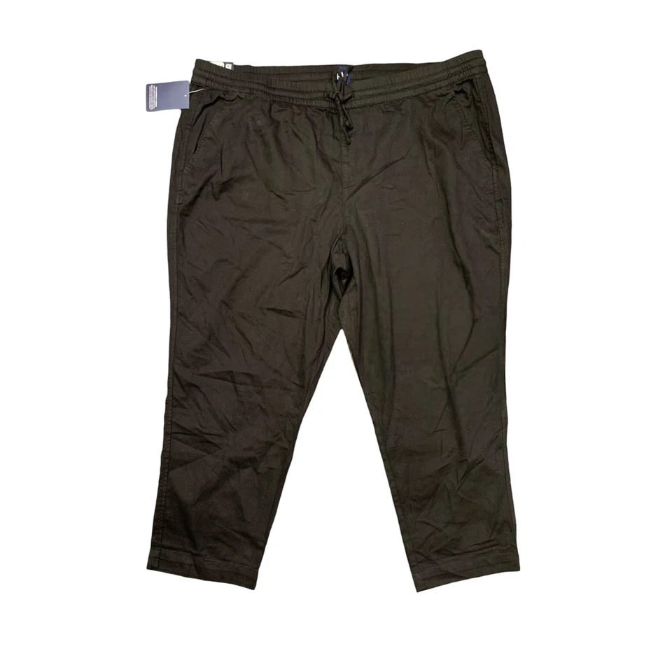 GAP Easy Pull On Elastic Drawstring Waist Ankle Pants Size Large Black