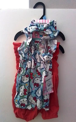 Infant Girls Hello Kitty Romper Set w/ Bow (Size 3-6 M) - Image 1 of 2