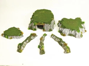 Juego de 6 mesetas de hierba y granito con entrada a mina 15 mm 28 mm 32 mm paisaje LOTR #398 - Imagen 1 de 16