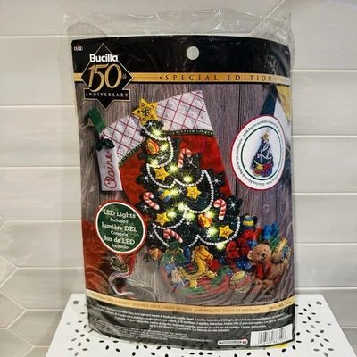 Kit sorpresa árbol de Navidad Bucilla 150 aniversario 2017 iluminación LED nuevo en paquete sin abrir Foto 1 de 4