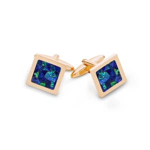 Le Carré • Rose Gold Plated Sky Opal Cufflinks - Picture 1 of 1