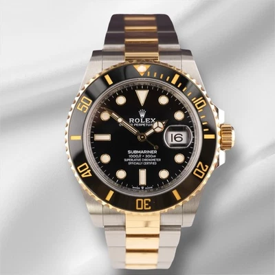 Rolex Submariner Date 41mm 18k Yellow Gold & Steel Black Oyster Watch 126613LN - Image 1 of 4