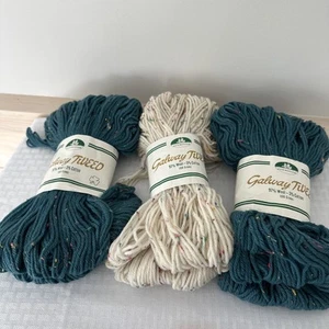 Plymouth Galway Tweed Irish Knitting 97% Wool 3% Cotton 3 Skeins 100g - Picture 1 of 7