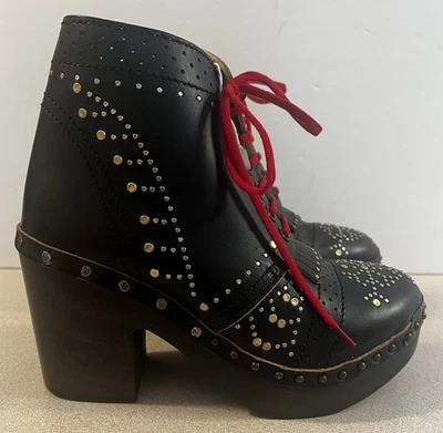 Botín Burberry Antrim Remachado Cuero Negro Tacón Nuevo en Caja Talla 36 Foto 1 de 4