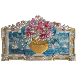 Vintage 1920/30s Germany Die-Cut Embossed Pressed Paper Calendar Holder Urn - Picture 1 of 9