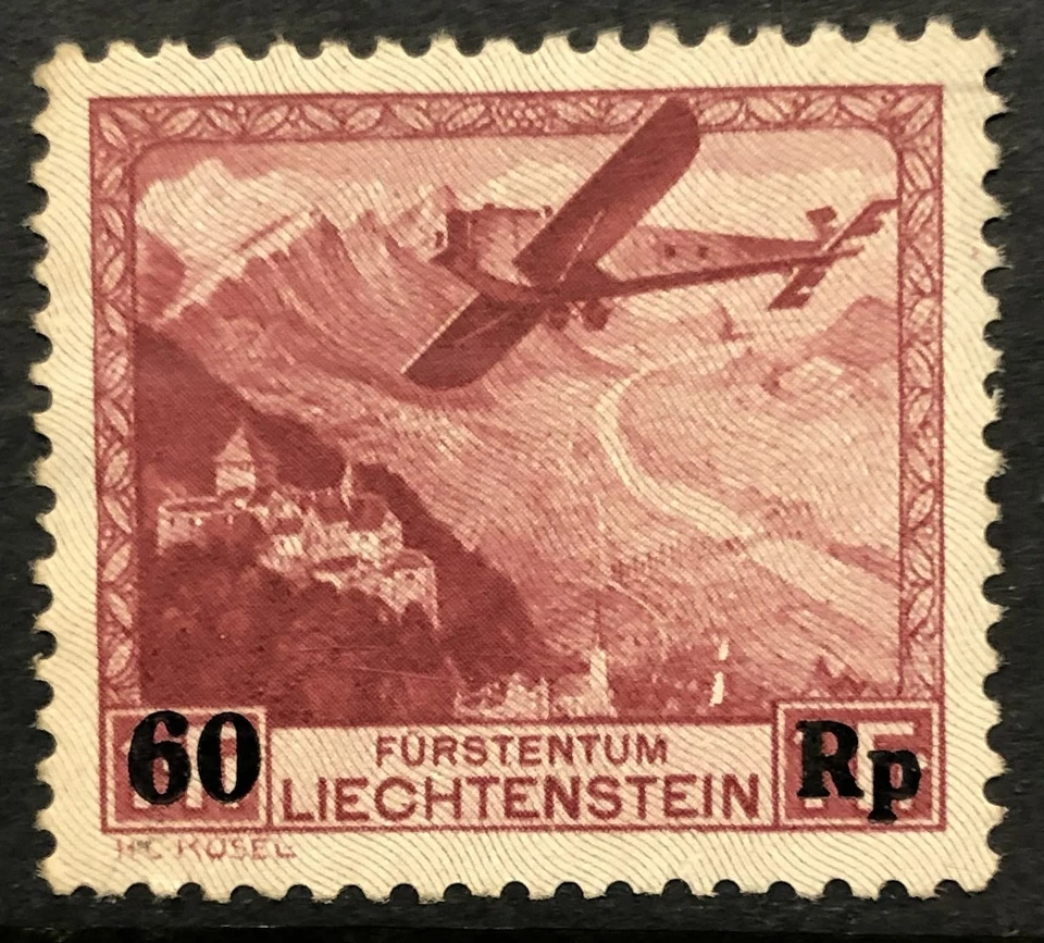Liechtenstein C14 como nuevo, sobreimpresión de correo aéreo NG Scott Cat. $40,00 Foto 1 de 1