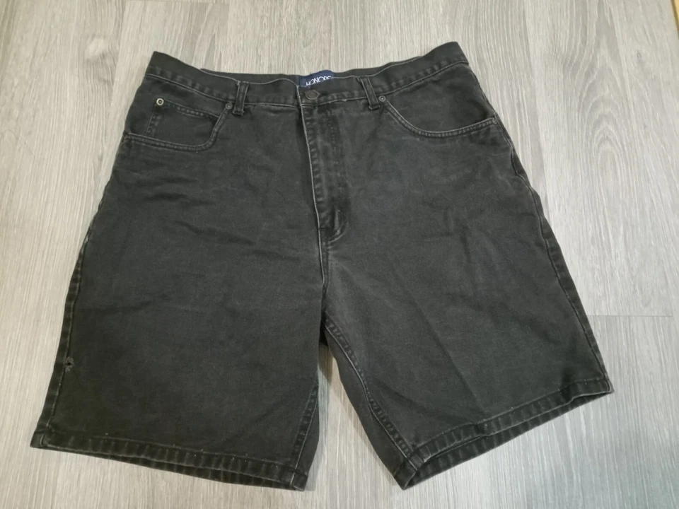 Vintage Honors Men Black Denim Size 38 Pocket Jean Shorts Outdoor Workwear M28 - Image 1 of 4