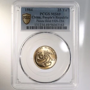 1984 People's Republic China 25YN Panda Gold PAN-15A PCGS Certified MS69 - Picture 1 of 2