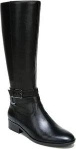 Naturalizer Women Reid Leather Wide Calf Knee High Boots Side Zip Black Size 8.5 - Picture 1 of 4