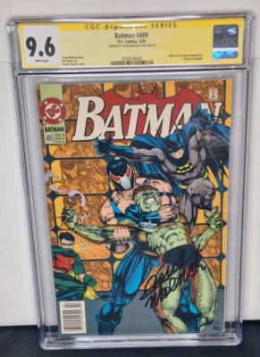 CGC SS 9.6 BATMAN #489 NEWSSTAND KNIGHTFALL PRELUDE SIGNED BY DOUG MOENCH - Image 1 of 3