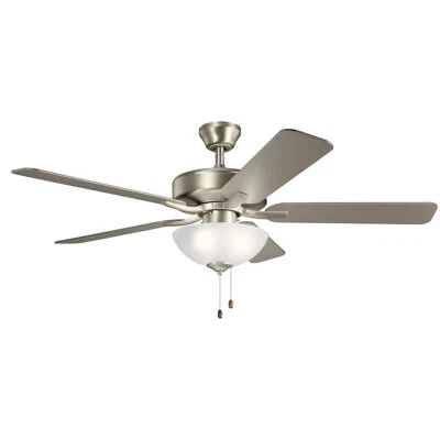NIB Kichler Basics Pro Select 52 in Brushed Nickel Ceiling Fan Light (5 Blades) - Image 1 of 2