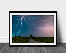 Lightning photography print nature wall art picture country landscape photo