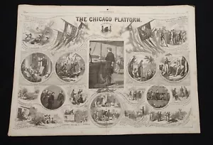 Harper's Weekly 15.10.1864 THE CHICAGO PLATFORM Ganzseite Bürgerkrieg Lincoln Nast - Bild 1 von 4