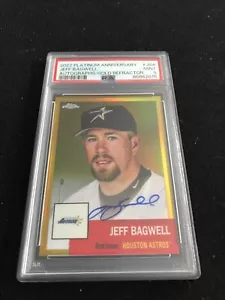 Jeff Bagwell 2022 Topps Chrome Platinum Gold Refractor Auto 24/50 PSA 9 - Picture 1 of 2