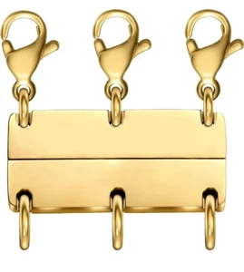 Layered Necklace Clasp 18K Gold and Silver Necklace Separator for Triple Gold - Picture 1 of 4