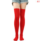 Women Over Knee Socks Christmas Diagonal Striped Christmas Thigh High Stockings