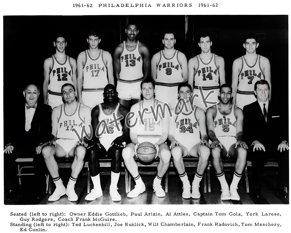 NBA 1961 - 62 费城勇士队图片威尔特·张伯伦 8 X 10 照片  — 第 1/1 张图片