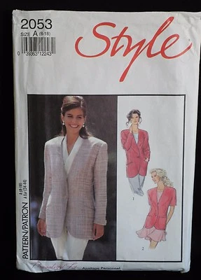 1990s SEWING PATTERN STYLE 2053 : MISSES’ LINED JACKETS  SIZES 8-18 - Image 1 of 2